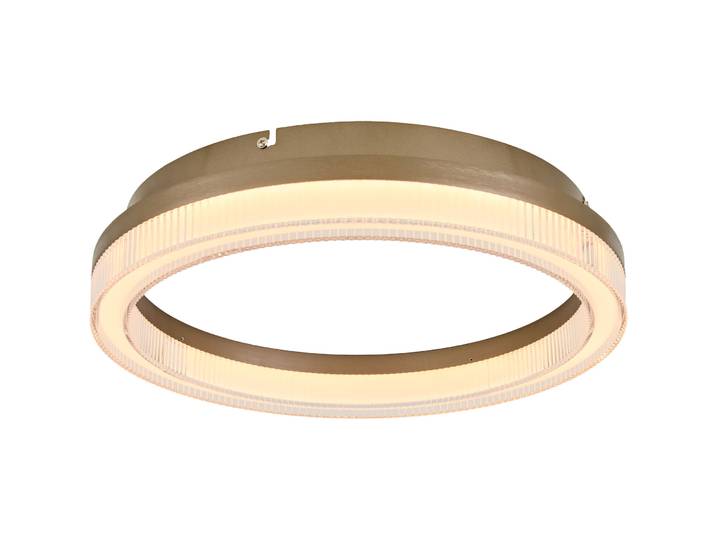 Deckenlampe Gallia grau gebürstet Acryl 2180 lm Dimmbar B 40 cm - LED - LED Energiesparlampen