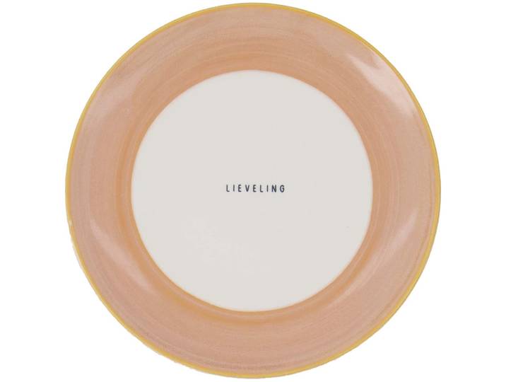 Zusss Ontbijtbordje Lieveling Keramiek White / Light Pink