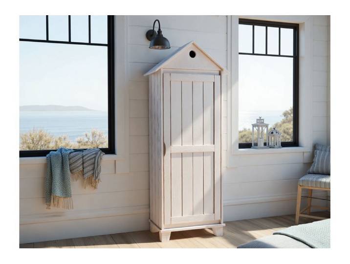 Petite armoire 1 porte style cabanon de plage