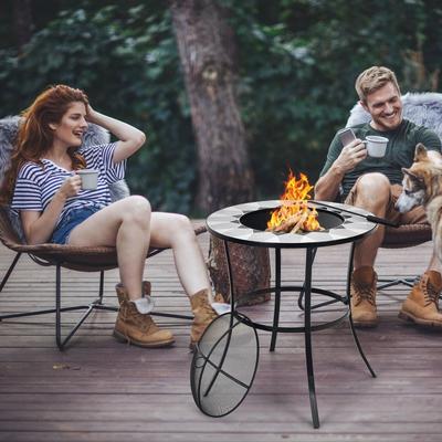 All Categories Goods Round Outdoor Fire Pit Table Wood Burning Heater With Mesh Cover & Fire Poker Round Outdoor Fire Pit Table Wood Burning Heater With Mesh Cover & Fire Poker