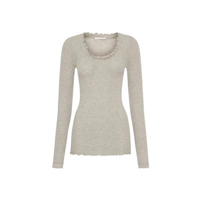 Funktionstop SEAMLESS BASIC "Seamless Basic Top Cotton", Damen, Gr. S/M, beige (desert melange), Obermaterial: 100% Baumwolle, Tops