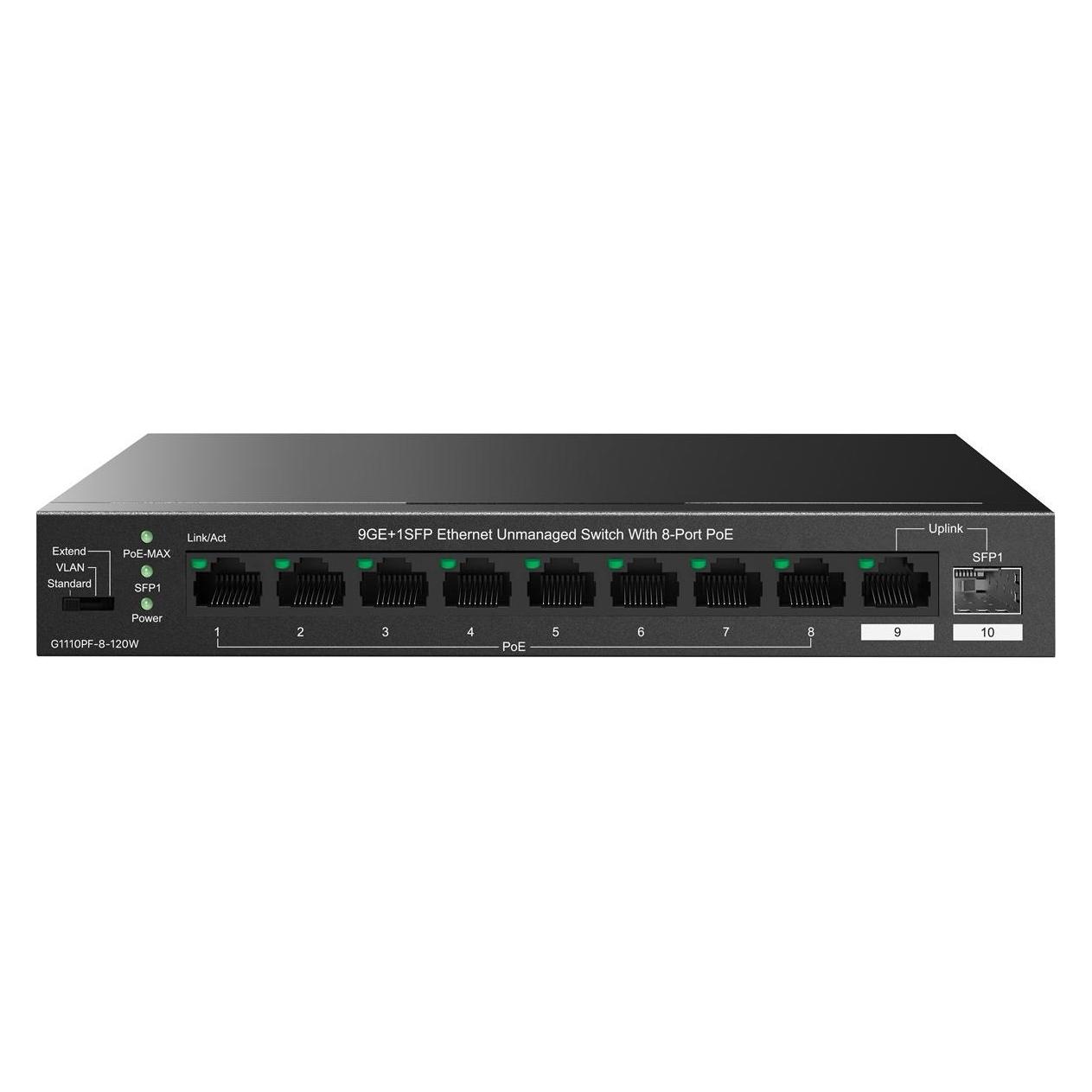 Tenda Switch TEG1110PF-8-120W (9 Ports) (TEG1110PF-8-120W)