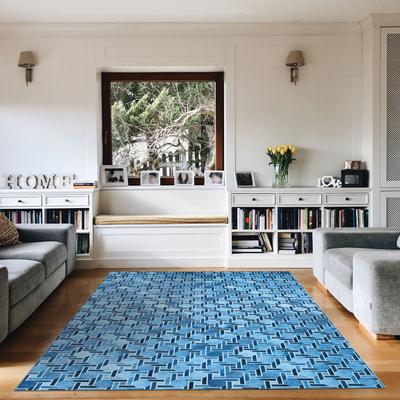 Dream Decor Rugs Steppe Geometric Space Blue Area Rug