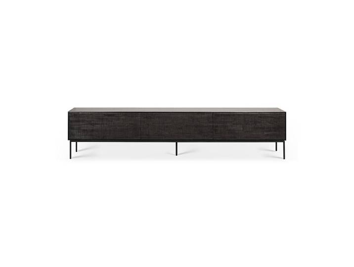 ETHNICRAFT meuble TV GROOVES 242 cm (Noir - Teck et métal)