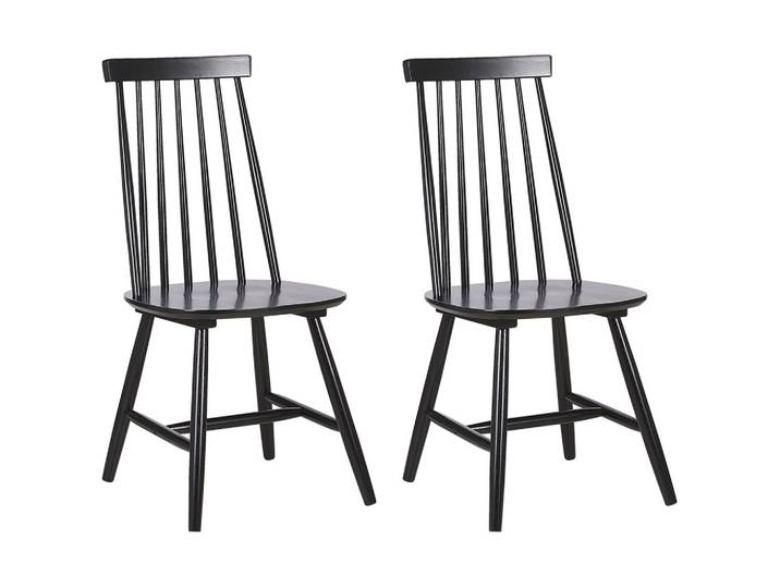 STUHL 2er-Set Gummibaumholz Schwarz Burbank