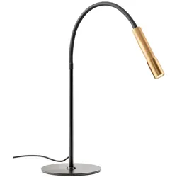 LED-Tischleuchte Drill Leuchtenkopf goldfarben/Gestell schwarz matt 69 cm