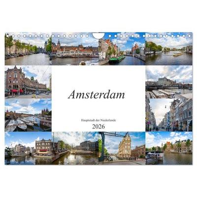 Amsterdam - Hauptstadt der Niederlande (Wandkalender 2026 DIN A4 quer), CALVENDO Monatskalender