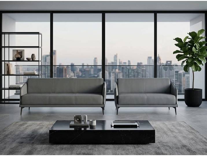 JVmoebel Polstergarnitur 2-Sitzer Sofa 3-Sitzer Sofa modernes Grau vielseitig minimalistisch, (2-tlg., 2-tlg)