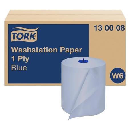 Tork Standard Papier Wischtücher Blau W6 Papierrolle 250m - 6er Pack (6x) (130008)