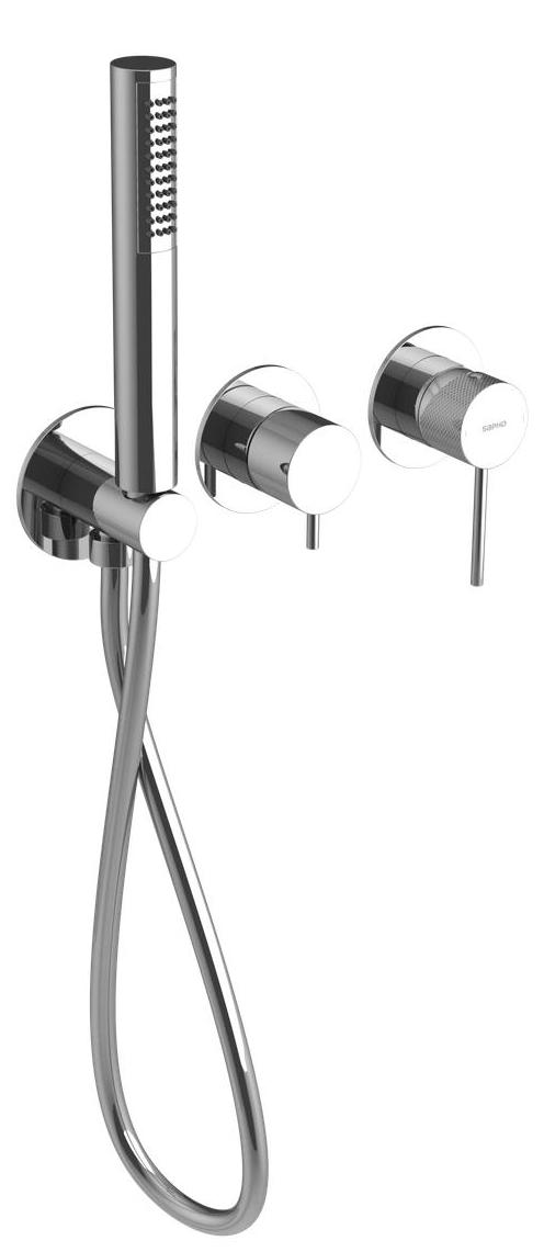 ULTRASAN Unterputz-Duscharmatur/Wannenrmatur mit Handbrause, 2 Wege, Chrom