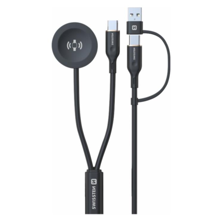 Swissten Wireless 2in1 Charging Cable for Samsung Galaxy Watch / 2x USB-C / USB 1.2m (22065512)
