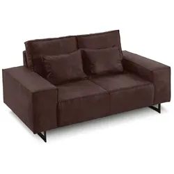 filippo Sofa Antwerp Mikrofaser Braun Dunkelbraun 2-Sitzer