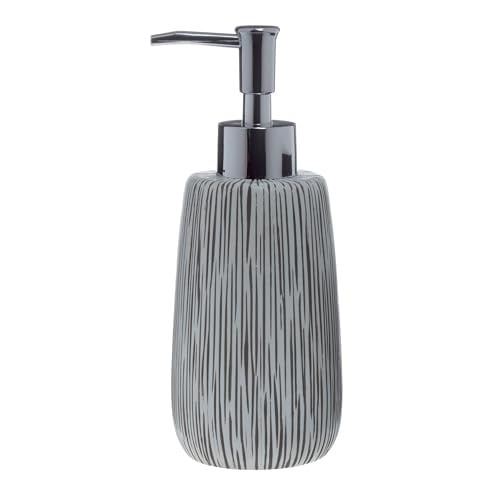 Spirella Hollis Zeepdispenser met pomp, grijs en wit, polyresin