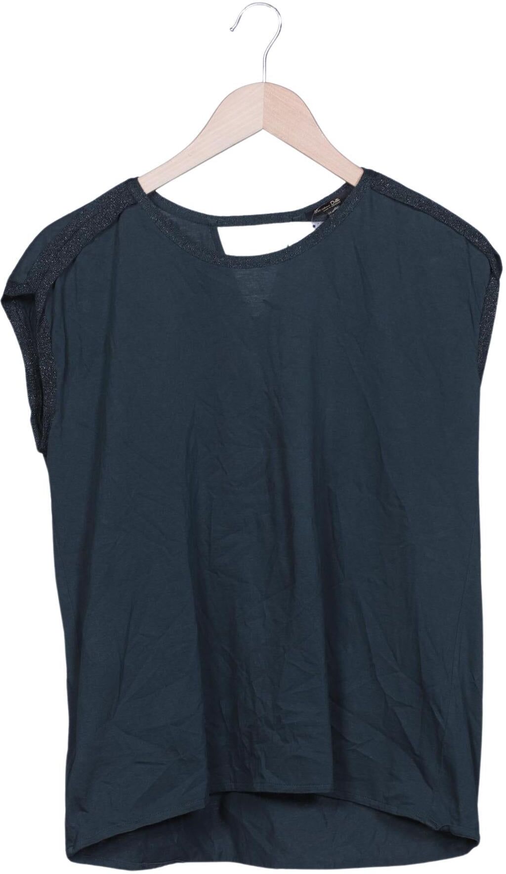 Massimo Dutti Damen T-Shirt, Grün, Gr. XL, Baumwolle - Second Hand