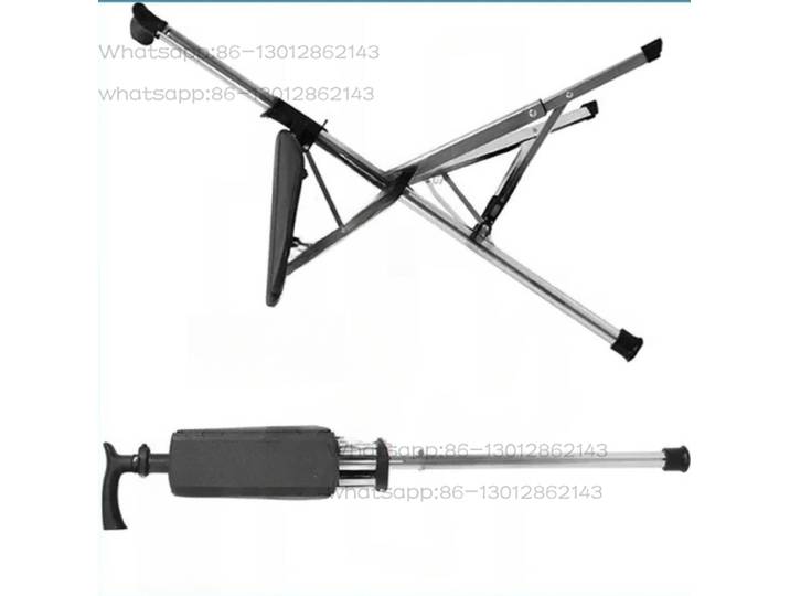 Béquille antidérapante avec siège pour personnes âgées, béquille de trekking, chaise béquille pliable multifonctionnelle