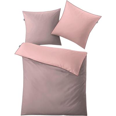 Bettwäsche KLEINE WOLKE "Linda", braun (old rose), B/L: 135cm x 200cm, 1 Stk., 1 Stk., Mako-Satin, B/L: 80cm x 80cm, 2 Stk., Mako-Satin, Obermaterial: 100% Baumwolle, Bettwäsche, Bettwäsche, einfaches, sehr elegantes Design