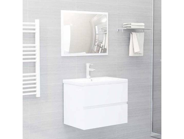 Blanc - Ensembles de meuble - Ensemble de meubles de salle de bain blanc bois d'ingénierie 6705