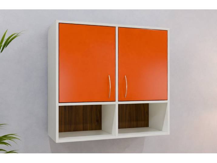 Badezimmer Hängeschrank nach Maß - RAL 2004 Reinorange - 90x96x35cm - Individuell konfigurieren