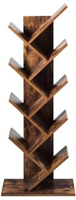9 Shelf Tree Bookshelf Free Standing Tree Bookcase Display Stand