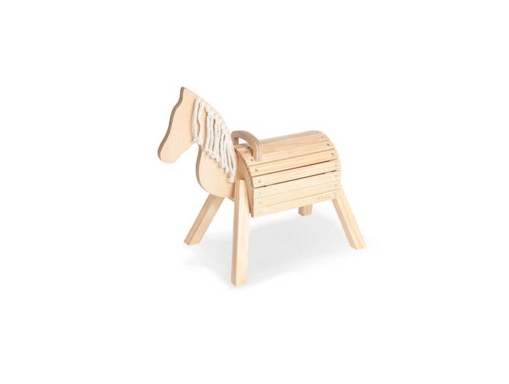 Pinolino Holzpferd Nelli, Naturfarben, Holz, Birke, Fichte, 33x55x70 cm, Haltegriffe, Spielzeug, Holzspielzeug