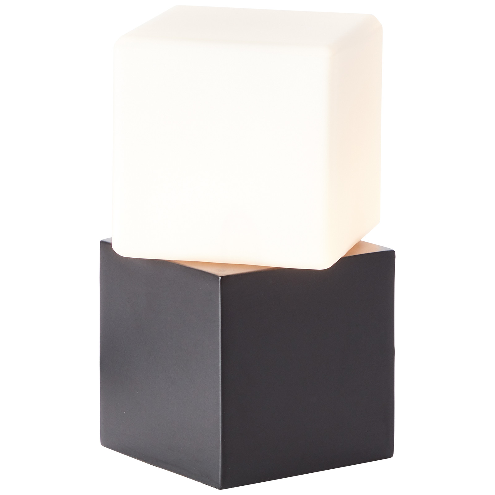 BRILLIANT TWISTY zwarte bureaulamp met verstelbare kop, Hoogte: 19 cm, Metaal/glas