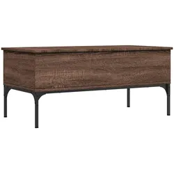 vidaXL Couchtisch Braun Eichen-Optik 100x50x45 cm Holzwerkstoff Metall