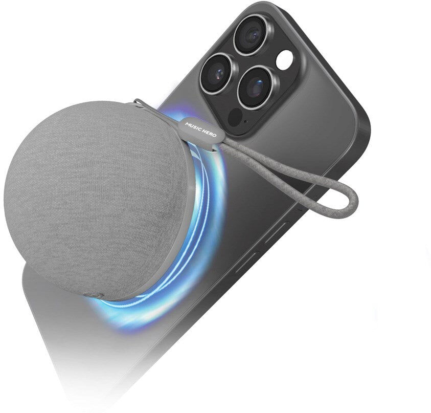 MUSIC HERO - Trådløs Højtaler - MagSafe Kompatibel - Grå