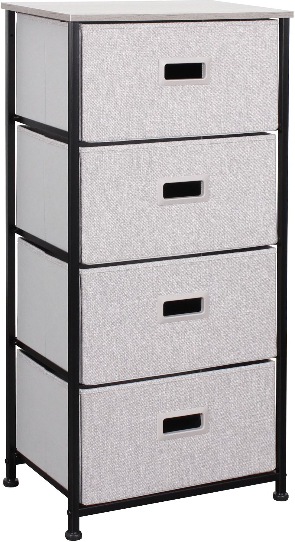 Cassettiera salvaspazio Amicasa 5L 203 4C in MDF rivestito Grigio chia