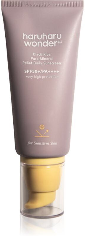 Haruharu Wonder Black Rice Pure Mineral Relief Daily Sunscreen crème minérale apaisante et protectrice SPF 50+ 50 ml