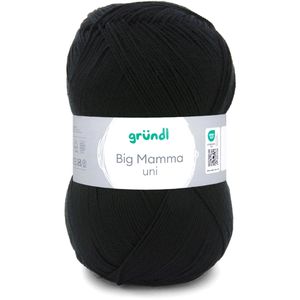 Gründl Häkelgarn 2611-146 Big Mamma uni, schwarz, 400 g / 1040 m, Nadelstärke 3.5-4.5, 100% Polyacryl
