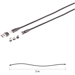 S-Impuls 2er-Set 6in1 Daten- & Ladekabel, USB-C/A auf USB Micro-B, USB-C & 8-Pin, schwarz, 2 m (2 m, 60 W), USB Kabel