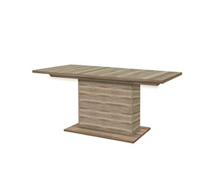 Forte CALPE Esstisch Antik 160, Vintage Esstisch mit Synchronauszug und einer innenliegenden Einlage, Esszimer, Holzwerkstoff, Eiche Antik Holzdekor, 160 cm breit x 90 cm tief x 76,59 cm hoch