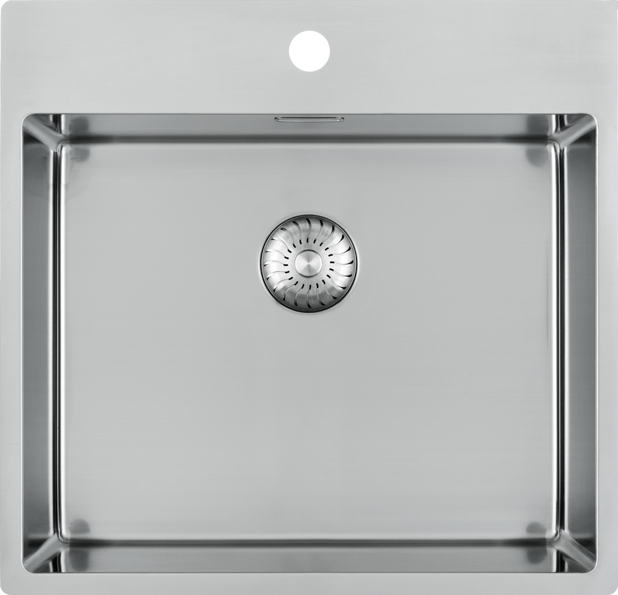 CARESSI 1-Becken Spüle CAPPO 60517 mit Hahnbank / ab 60 cm Schrankbreite / Einbauspüle / Edelstahlspüle