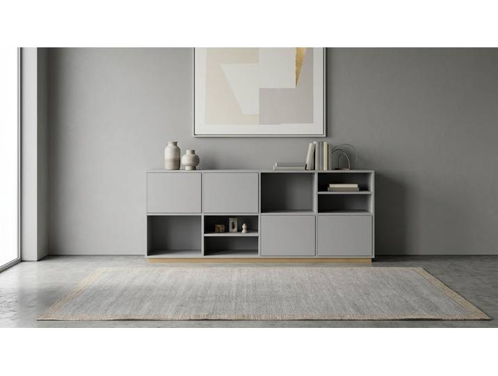 Graues Sideboard von Pickawood MDF Lackiert Telegrau RAL&nbsp;7047