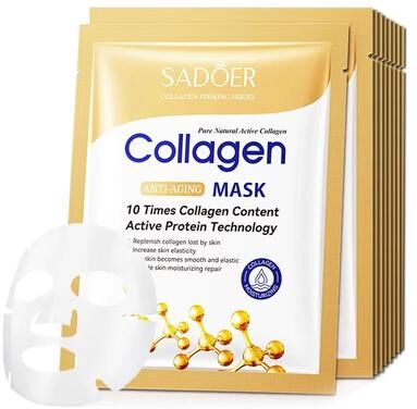 Inspired Finds SADOER Collagen Face Mask Firming, Moisturizing & Brightening Sheet Mask For Radiant Skin SADOER Collagen Face Mask Firming, Moisturizing & Brightening Sheet Mask For Radiant Skin