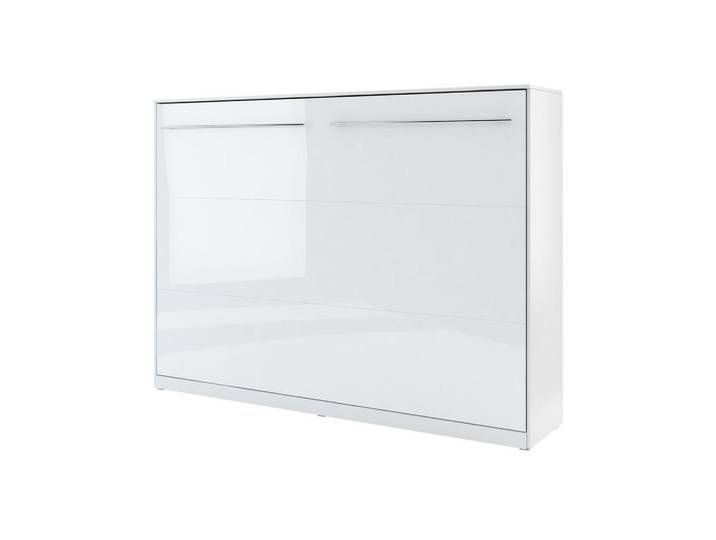 Mirjan24 Schrankbett Concept Pro II Horizontal, Weiß Hochglanz, Rechteckig, 140x200 cm, Schlafzimmer, Betten, Gästebetten, Klappbetten