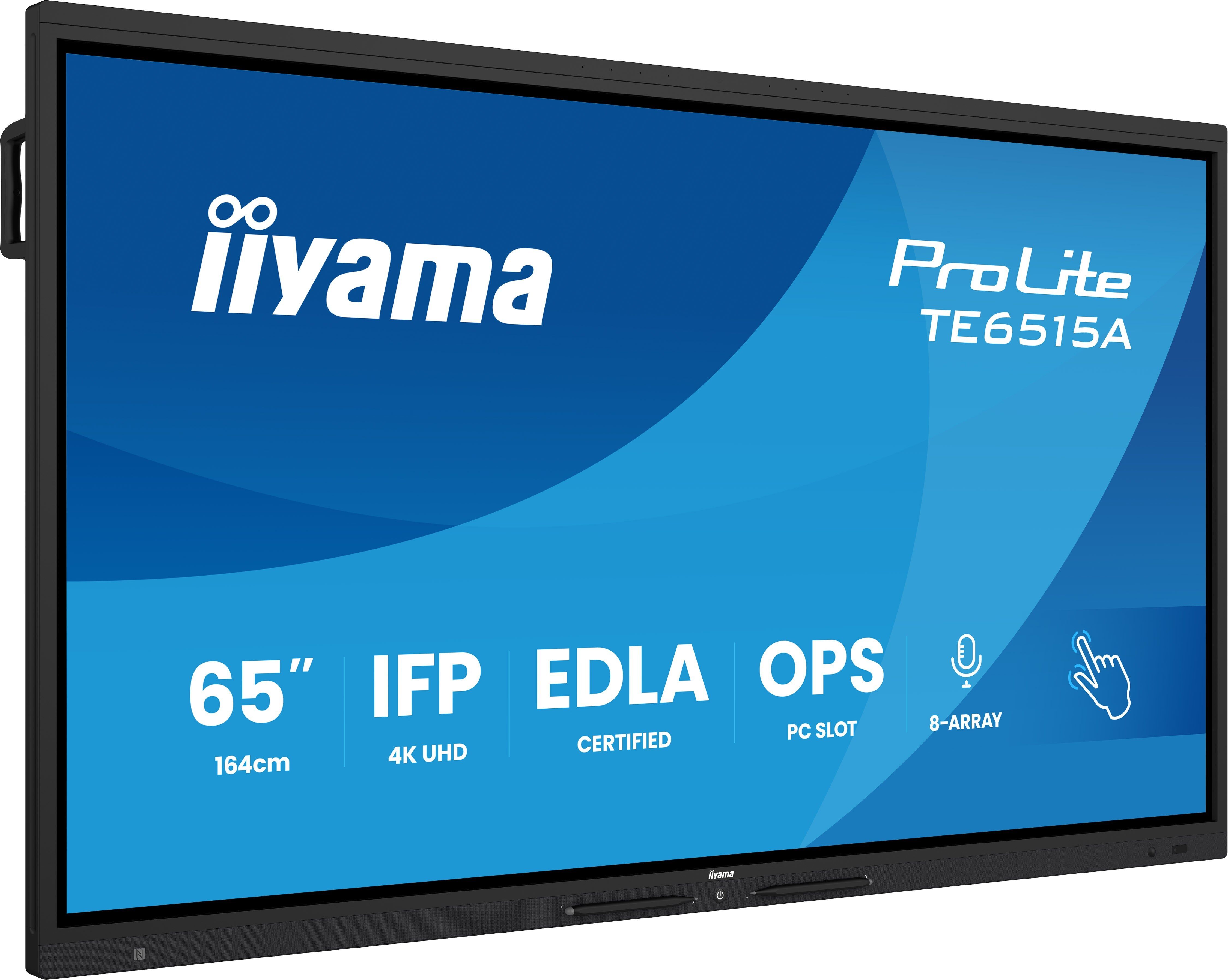 IIYAMA ProLite TE6515A-B1AG 65in 4K UHD Interactive Touchscreen Display, Android, Wi-Fi - Black (TE6515A-B1AG)