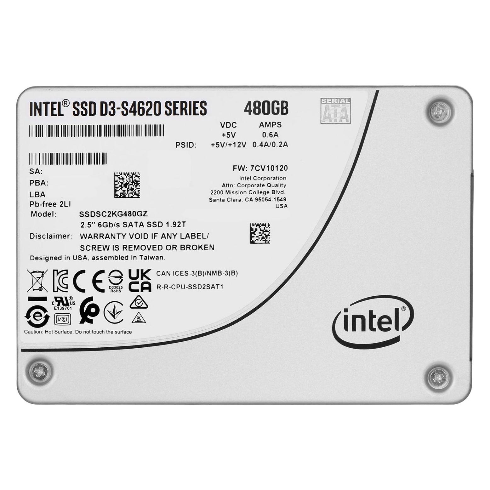 Intel Solid-State Drive D3-S4620 Series (480 GB, 2.5") (SSDSC2KG480GZ01)