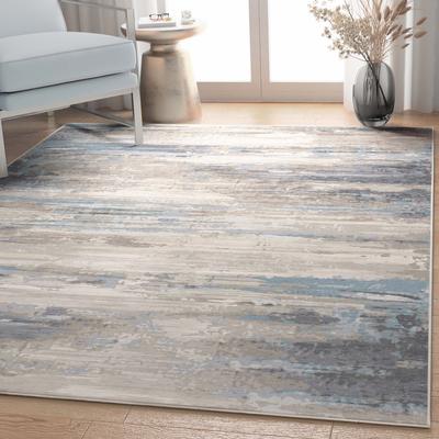 Well Woven Abstract Tuscany Modern Brushstroke Flat-Weave Rug