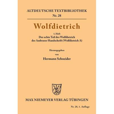 Wolfdietrich, Taschenbuch von , De Gruyter, 978-3-11-048288-1