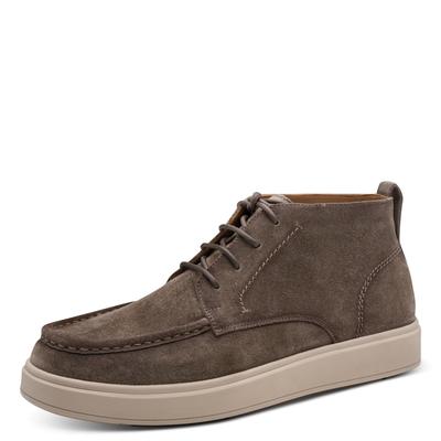 Schnürboots TAMARIS, Herren, Gr. 43, braun (taupe), Veloursleder, aufgeraut, Schuhe Schnürboots, Schnürstiefelette mit Ziernähten, für Herren