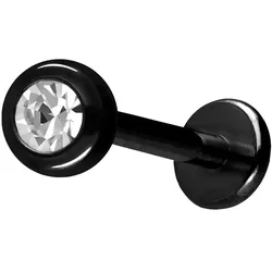 Titan Labret mit Innengewinde KRISTALL