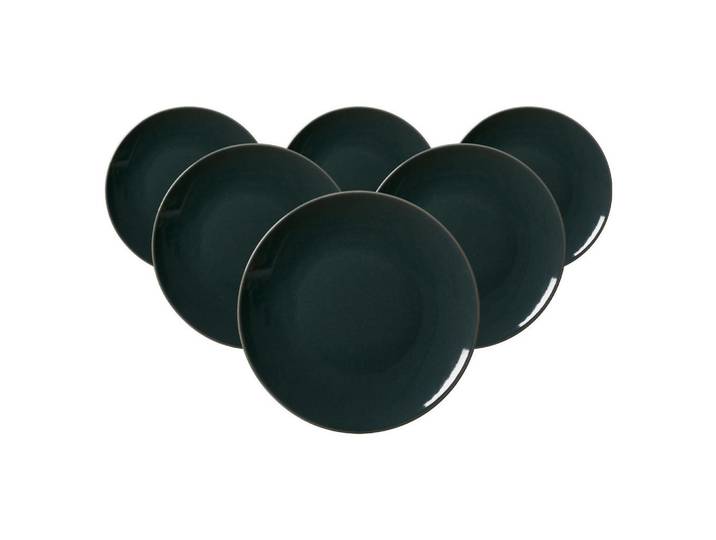 Ritzenhoff Breker Dessertteller Cecina Grau ø 20,5 cm 6er Set, Keramik, Geschirr, Teller