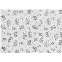 HENDI Einschlagpapier, fettdicht, Fastfood-Muster, 500 Stk., 250x350mm