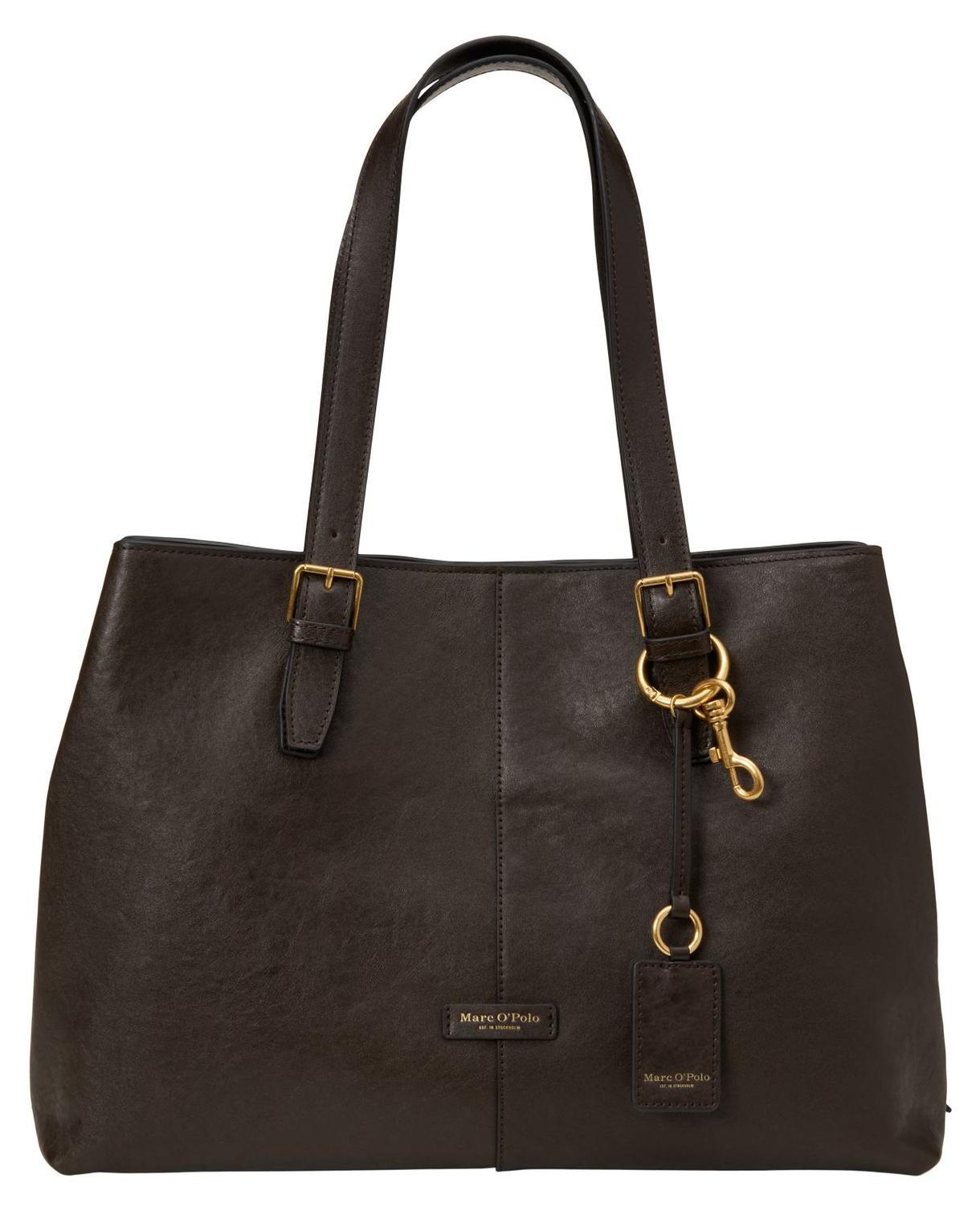 Marc O'Polo Leder Schultertasche Phillis Shopper Burnt Coffee dunkelbraun