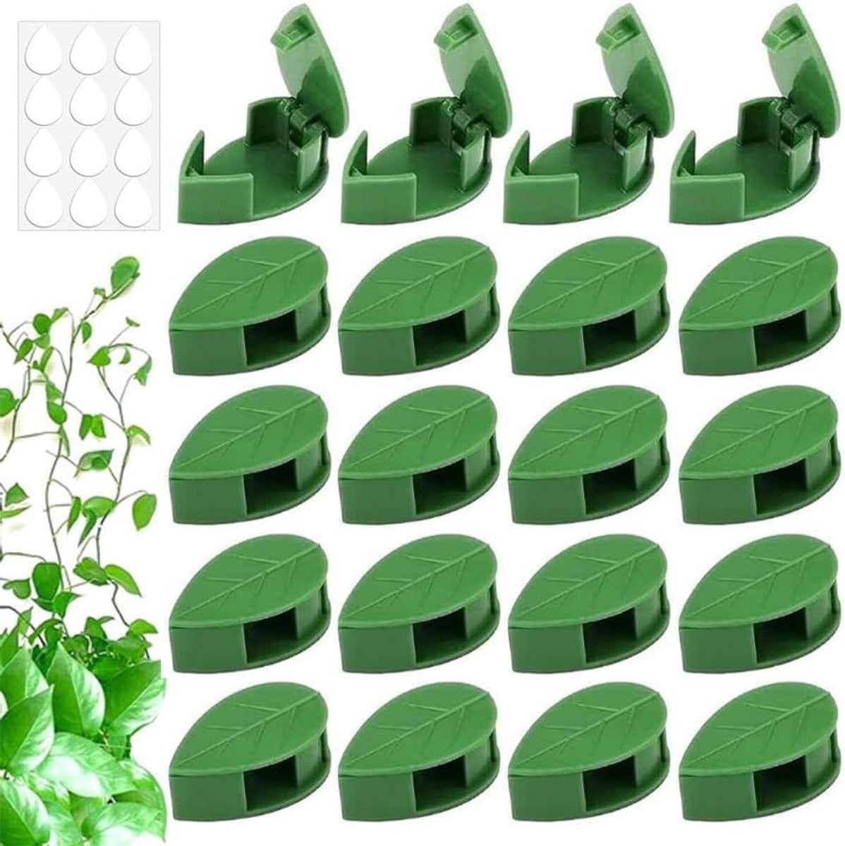 100 stuks Groene Zelfklevende Plantenclips voor het Ondersteunen van Ranken