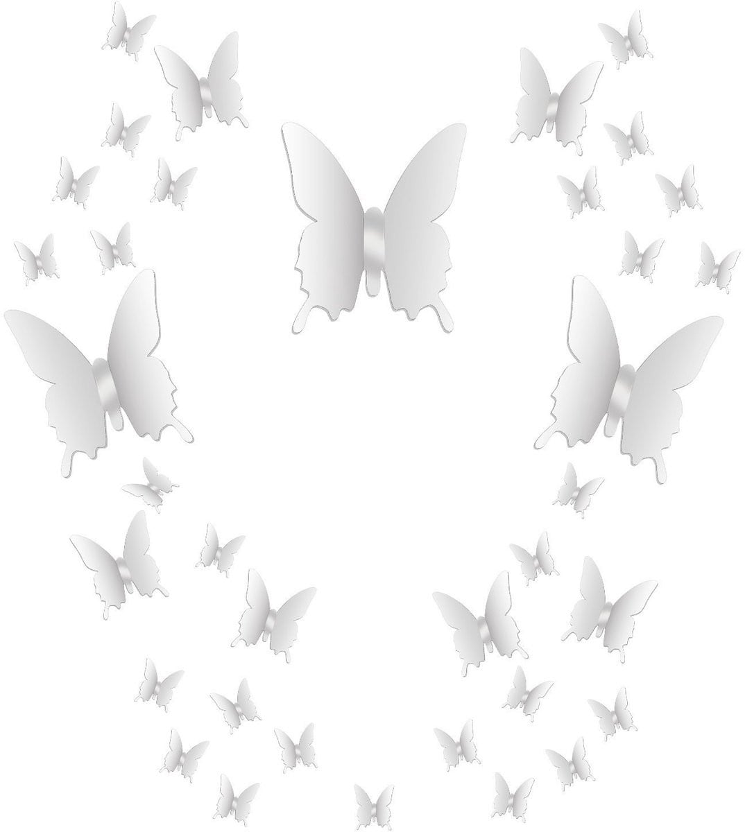 36 stuks DIY 3D vlinder spiegel wanddecoratie wandstickers voor huisdecoratie