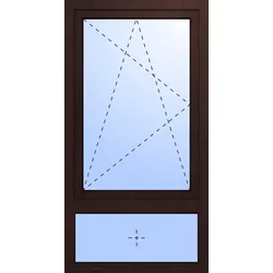 Kunststoff Fenster mit Unterlicht FINN Dreh-Kipp 2-fach Verglasung Mahagoni holzähnlich innen öffnend DIN rechts