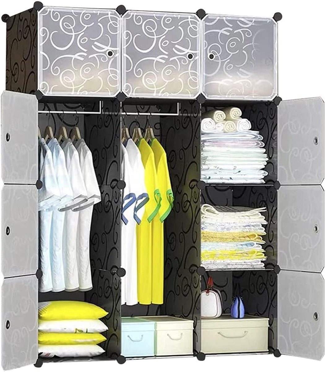 Modulaire kledingkast met 12 kubussen - Wit