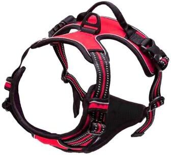 PetsAreLife Reflective No Pull Dog Harness, Front Clip For Large Dogs, Heavy Duty, Easy Control Handle red xl